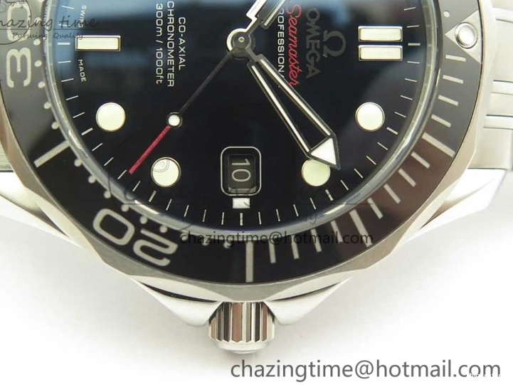 0120 WaterResistant Seamaster 300M SS MKS V3 1:1 Best Edition Black Dial Black Ceramic Bezel on SS Bracelet A 7981